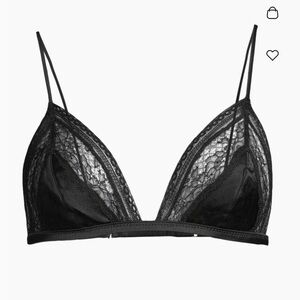 NWT Lace trim metallic silk Triangle Bralette